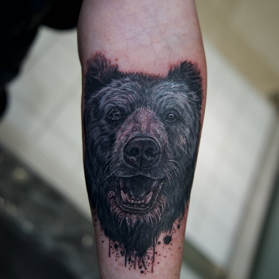 Tattoo by @raven_wood_tattoo โ realism, black_and_grey