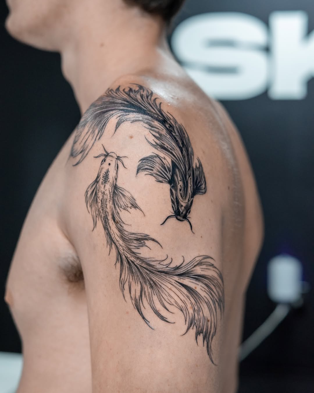 Tattoo by @karl_thetattoo_plug — black_and_grey