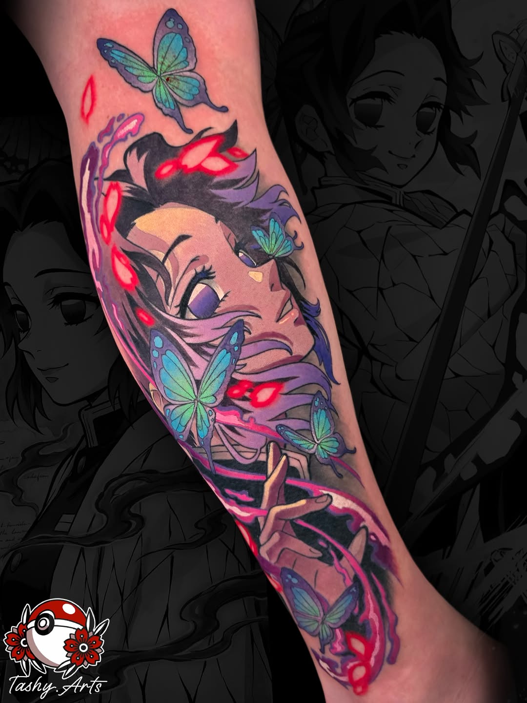 Tattoo by @tashy.arts — anime, trash_polka