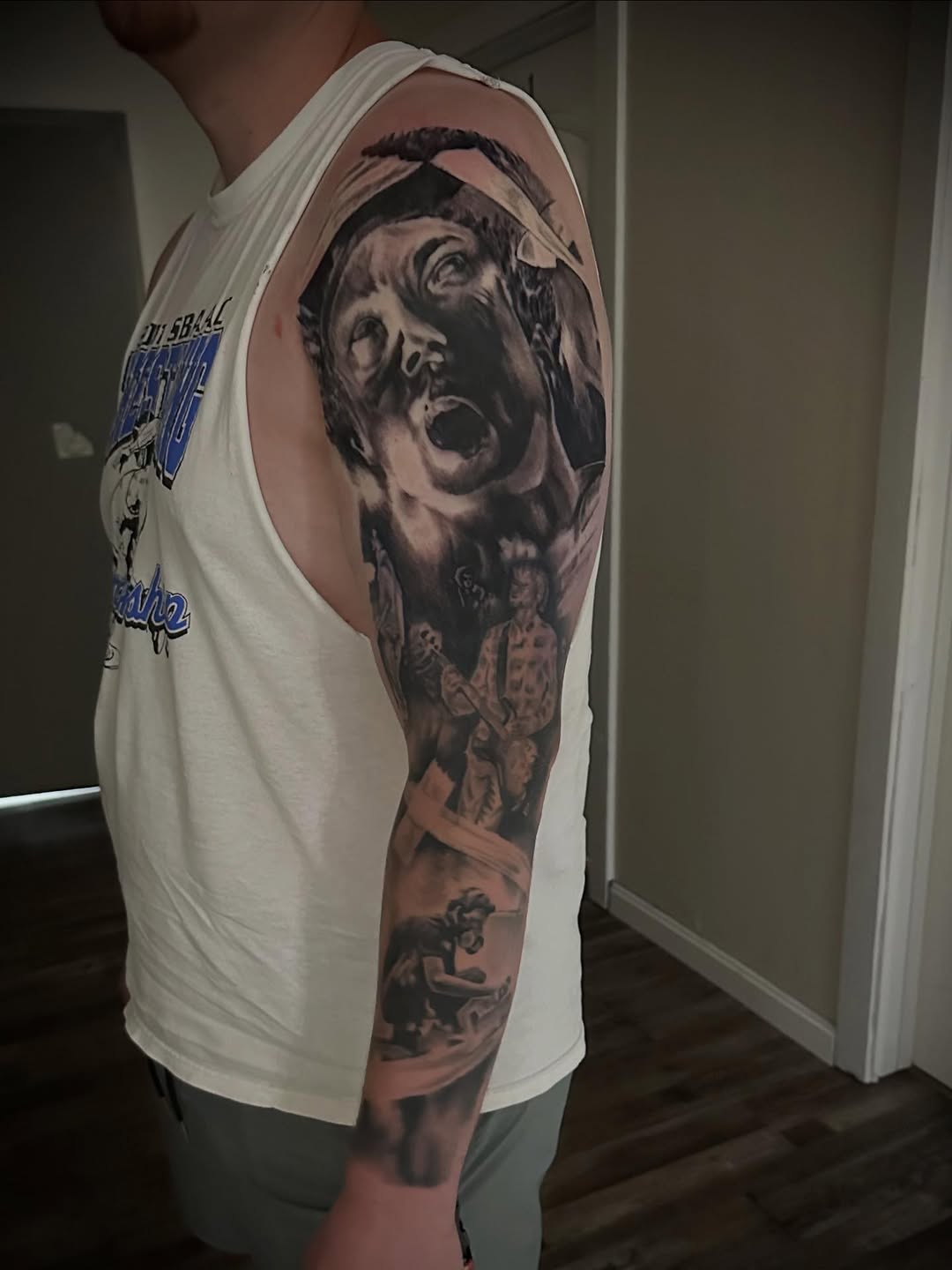 Tattoo by @fiveonethreeisdead — black_and_grey, realism