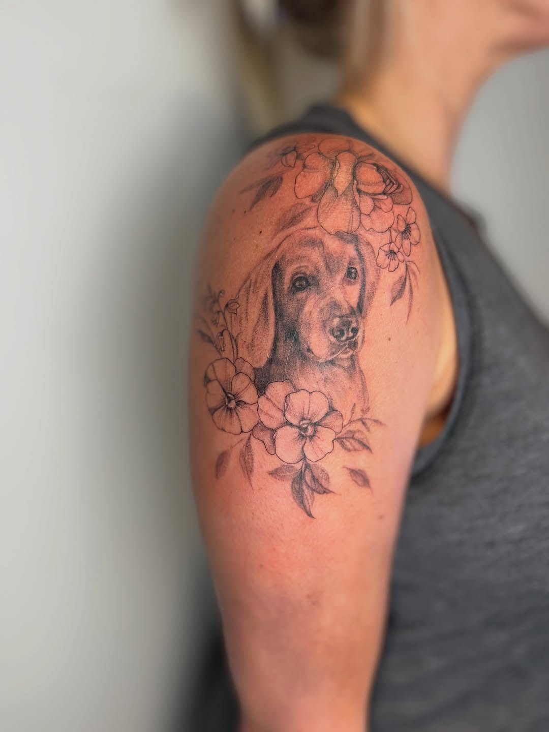 Tattoo by @mackenzierosstattoos — realism, black_and_grey