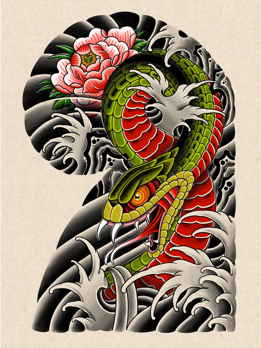 Tattoo by @yur.da.sells.blackwork — japanese_irezumi, neo_traditional