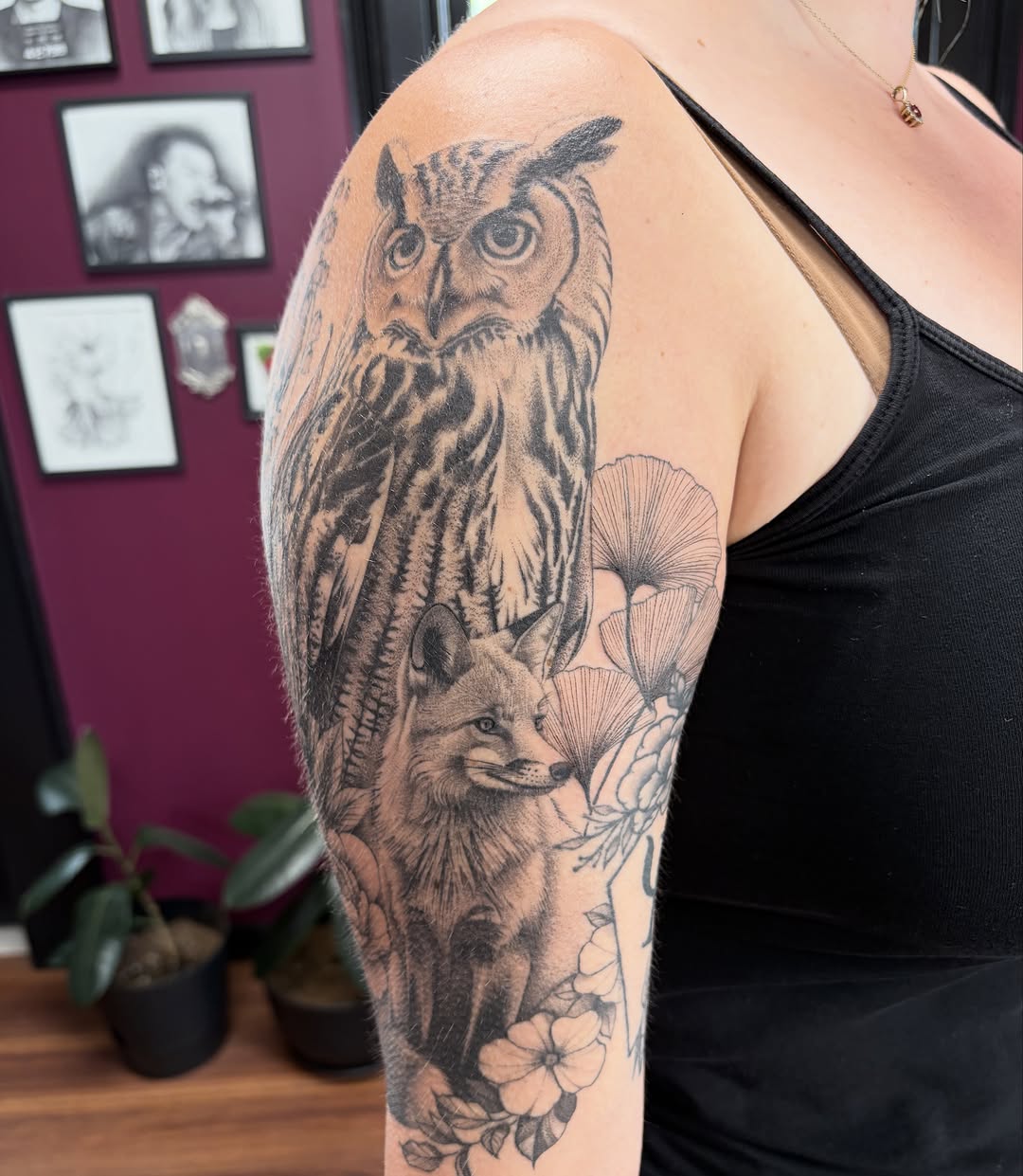 Tattoo by @kellidonegantattoos — realism, black_and_grey
