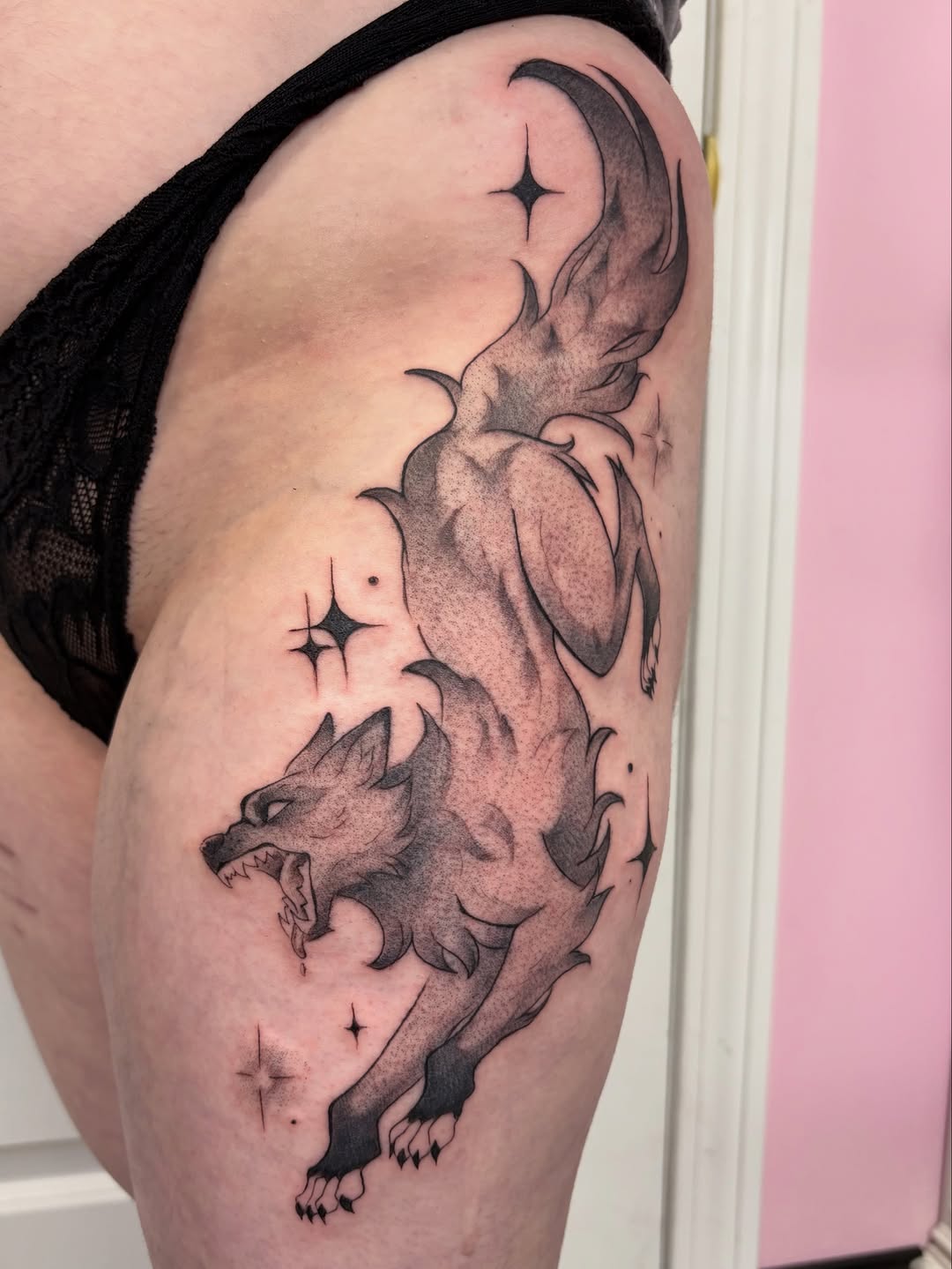 Tattoo by @bloodlust.blaire — black_and_grey, illustrative