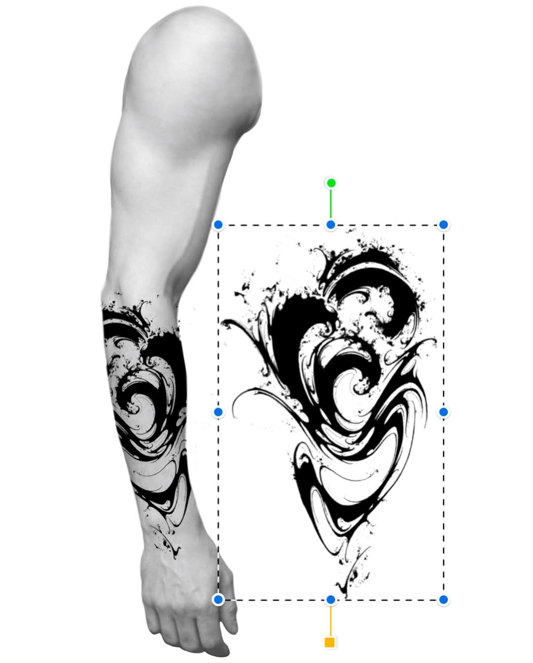 Tattoo by @moosongblack — blackwork, abstract