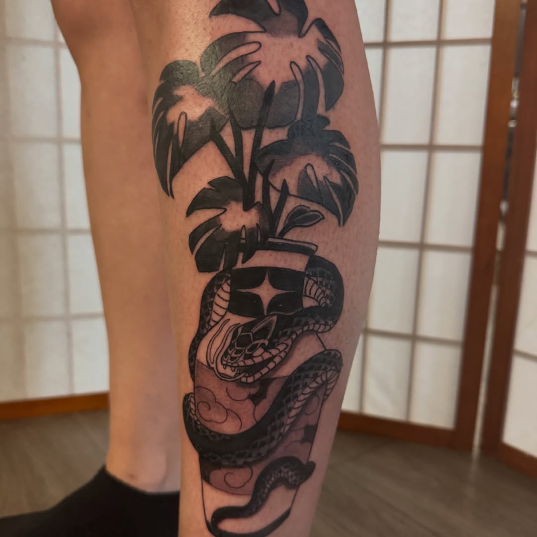 Tattoo by @dylanprorok — illustrative, blackwork