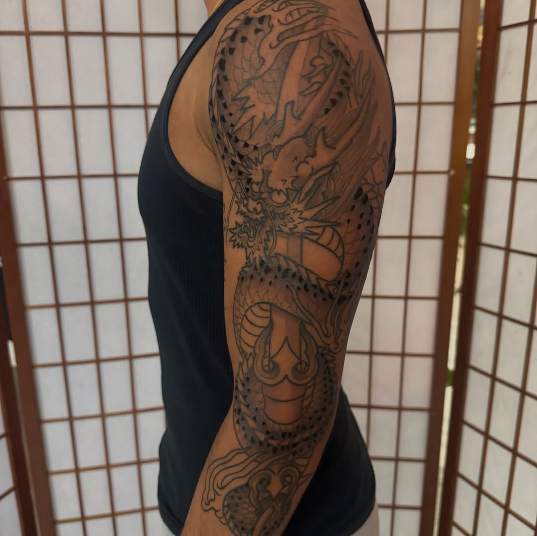 Tattoo by @dylanprorok — japanese_irezumi, black_and_grey