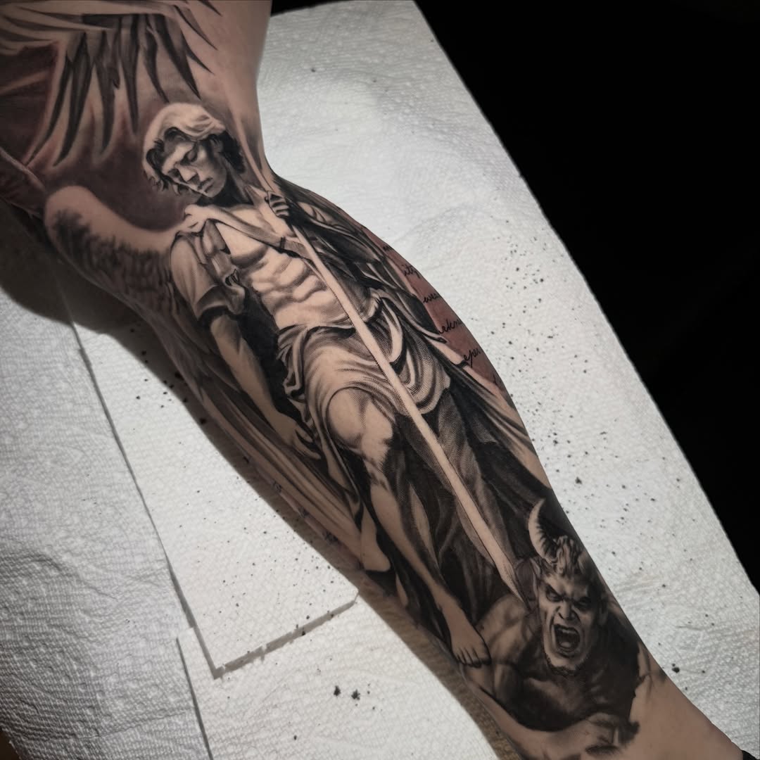 Tattoo by @jakethetattooer — realism, black_and_grey