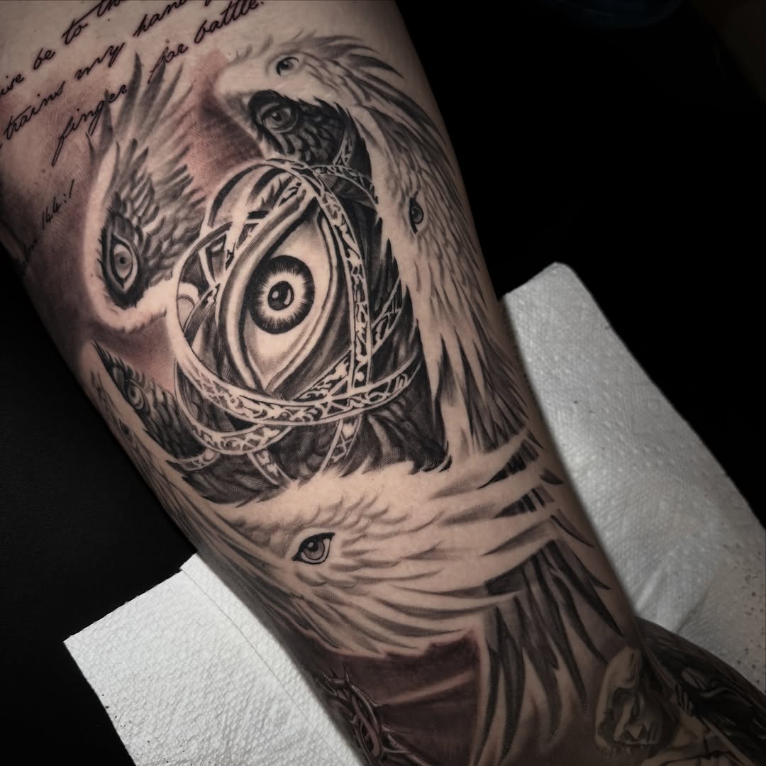 Tattoo by @jakethetattooer — black_and_grey, realism