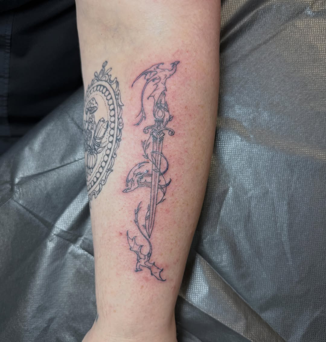 Tattoo by @tattoosbytaytum — illustrative, fine_line