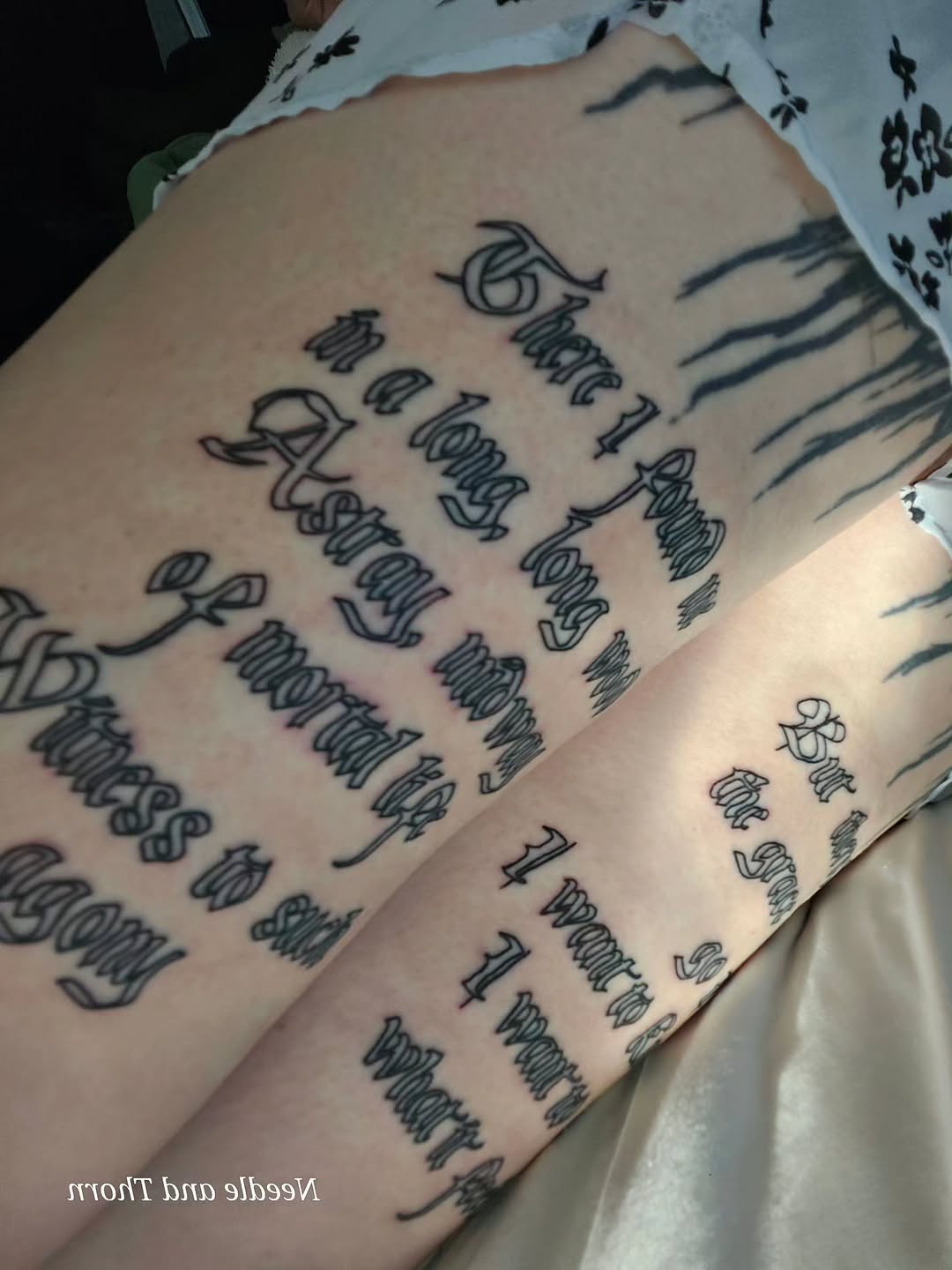 Tattoo by @needleandthorntattoo — lettering_script