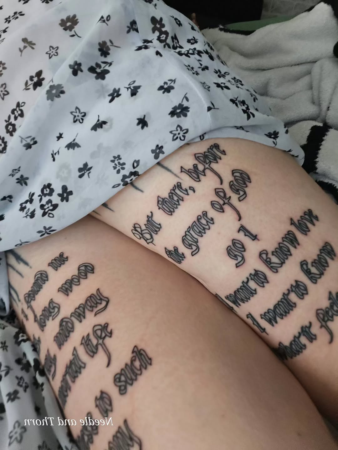 Tattoo by @needleandthorntattoo — lettering_script