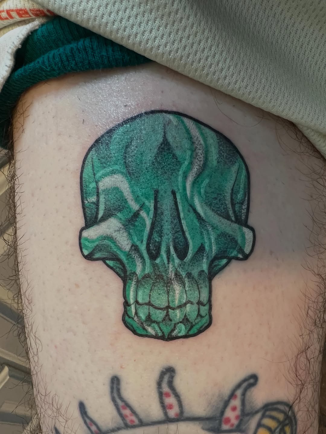 Tattoo by @dqtattoos — illustrative, black_and_grey