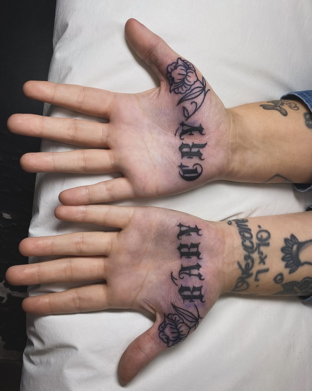 Tattoo by @ramsie_atc — lettering_script, blackwork