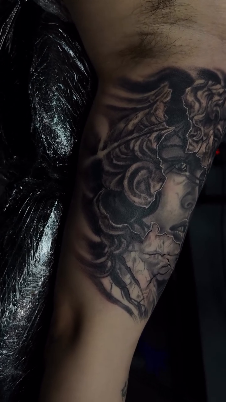 Tattoo by @tattooartbytony — black_and_grey, realism