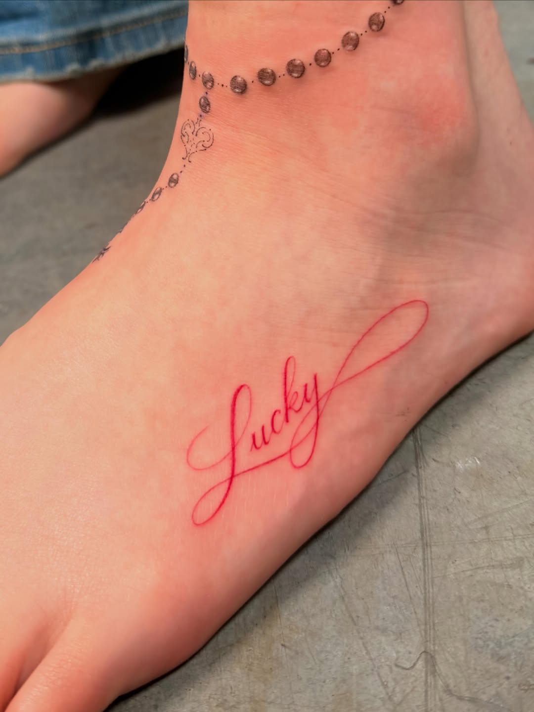 Tattoo by @sobi.tattoos — lettering_script, fine_line
