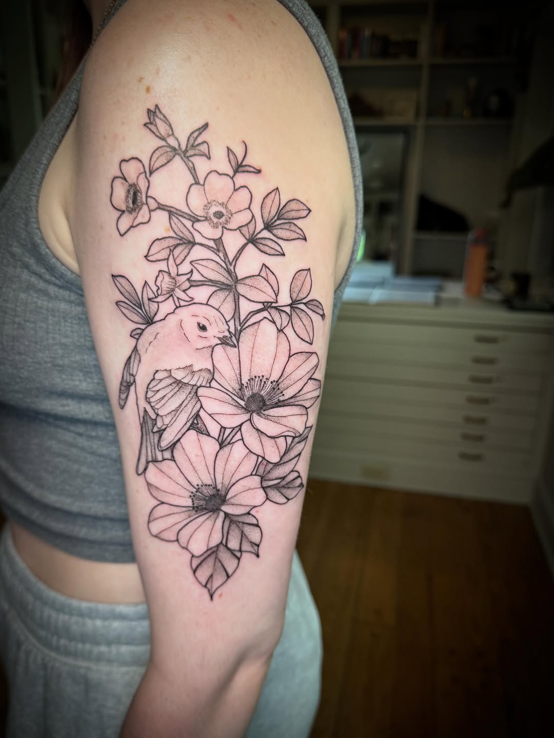 Tattoo by @alexcioppitattoos — fine_line, black_and_grey