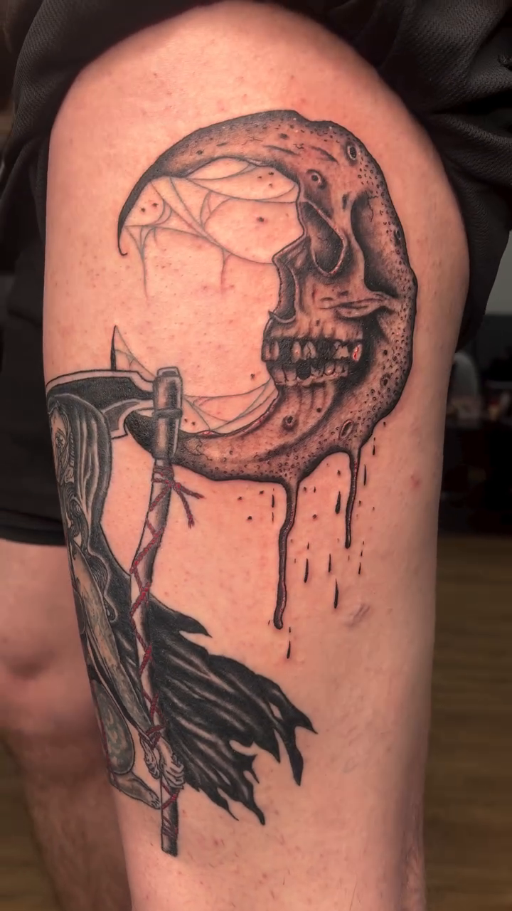 Tattoo by @tattoosbyliya โ dark_realism, black_and_grey