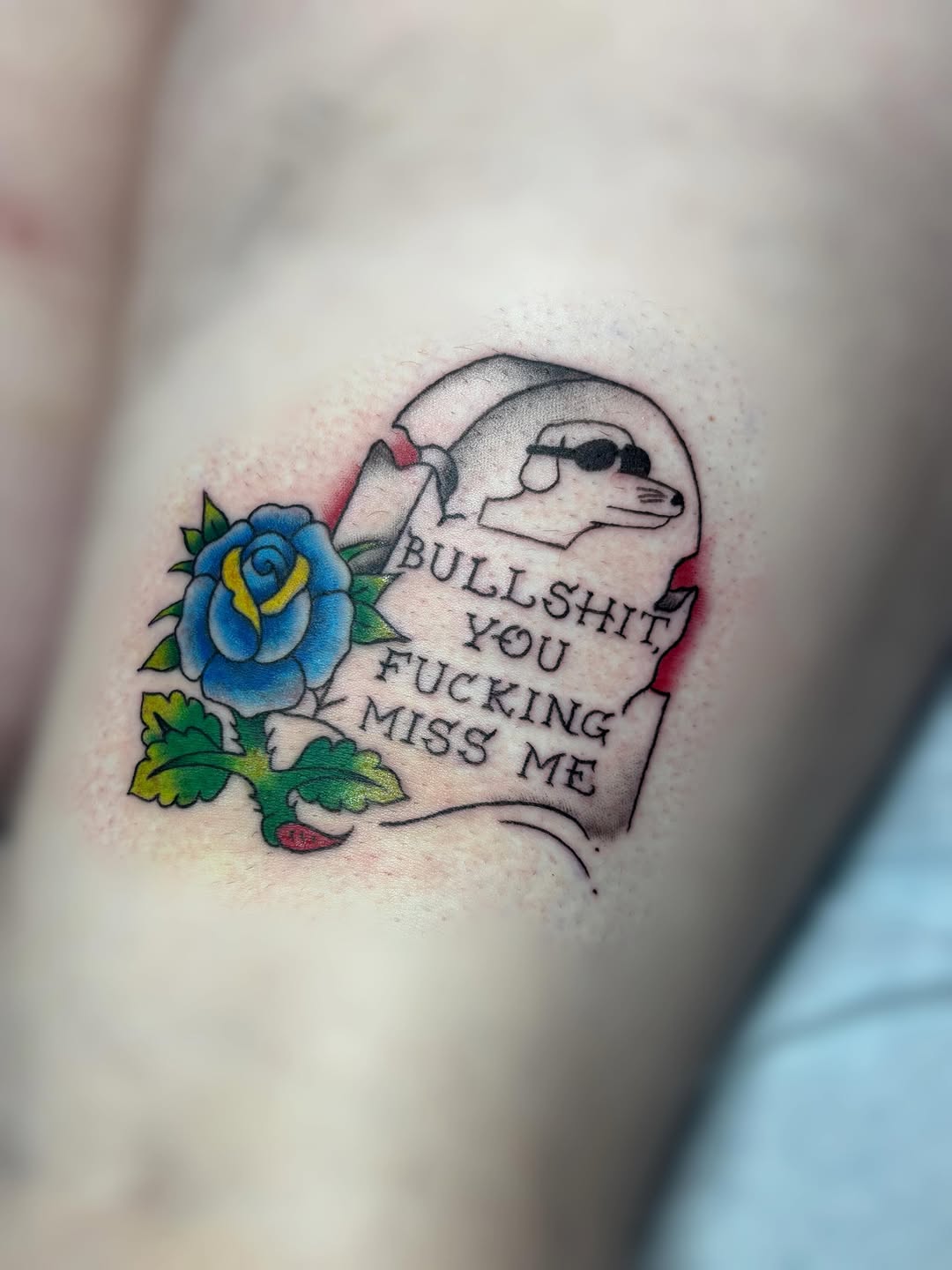 Tattoo by @tatsbybaby — american_traditional, lettering_script