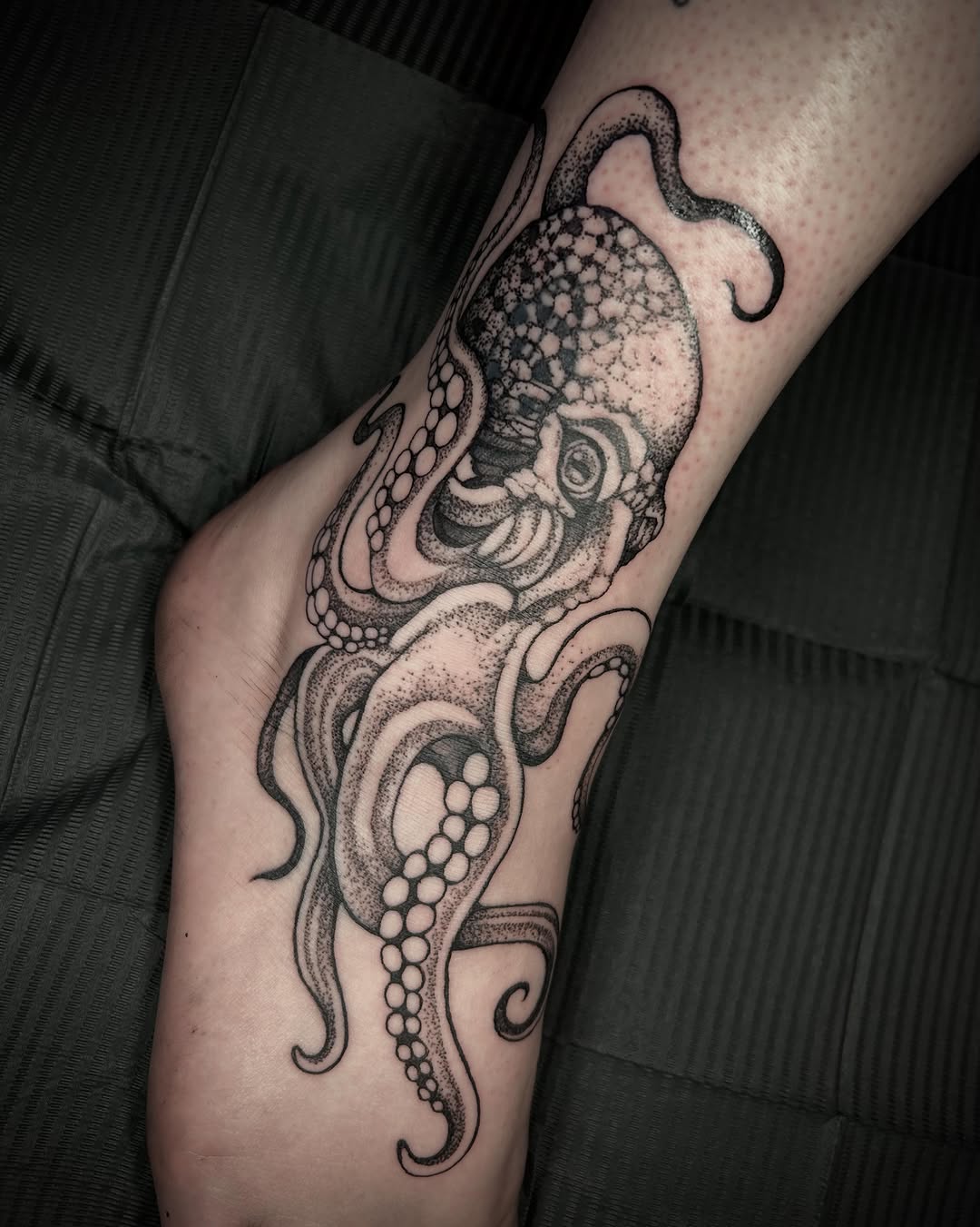 Tattoo by @dee.louisee — dotwork, black_and_grey