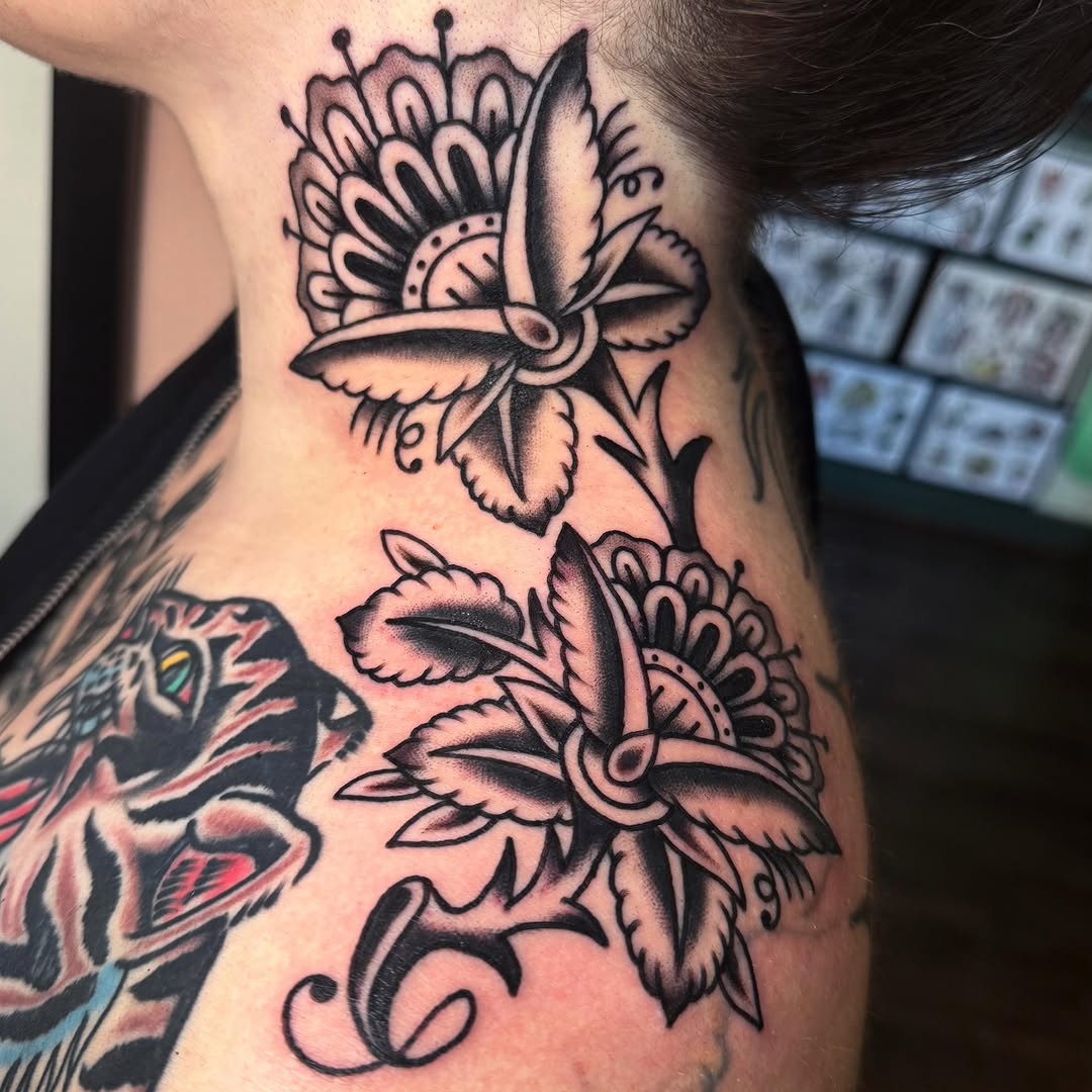 Tattoo by @daniwilliamstattoo — american_traditional, black_and_grey