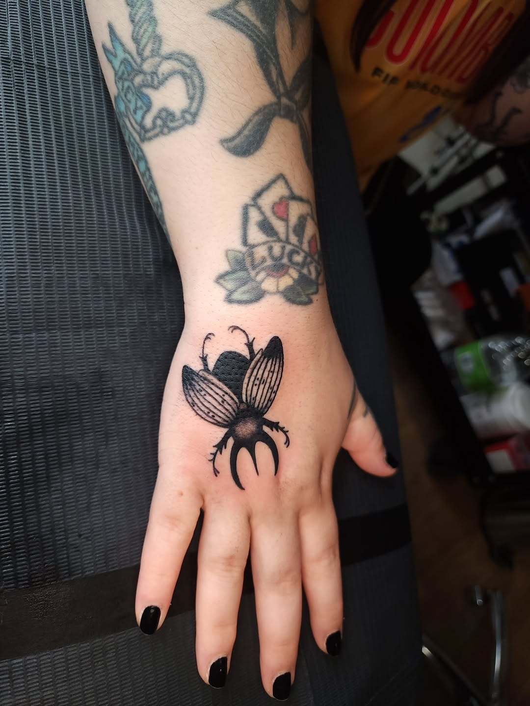 Tattoo by @maxinestewart — blackwork, illustrative