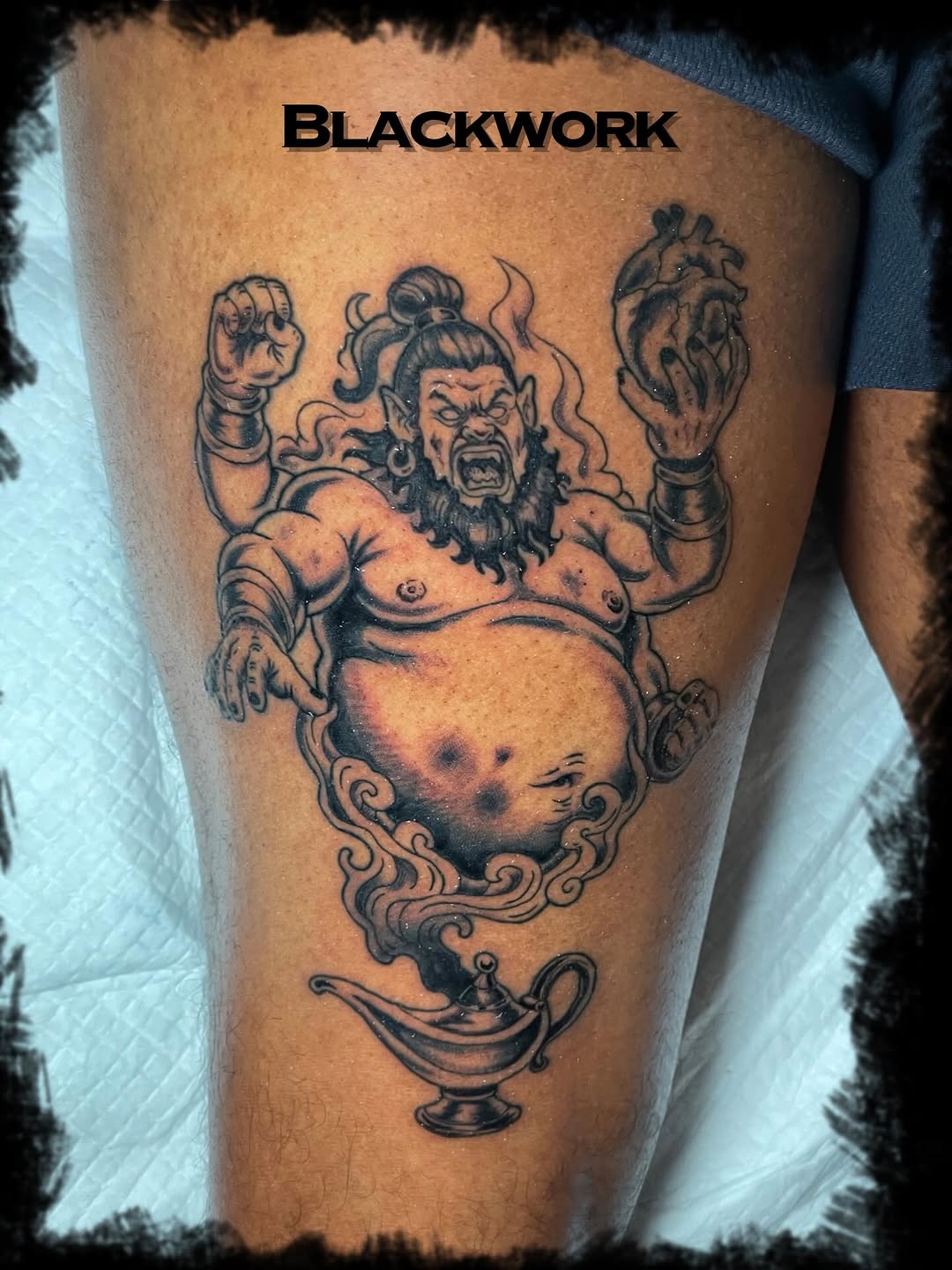 Tattoo by @jussjoshinduh — blackwork