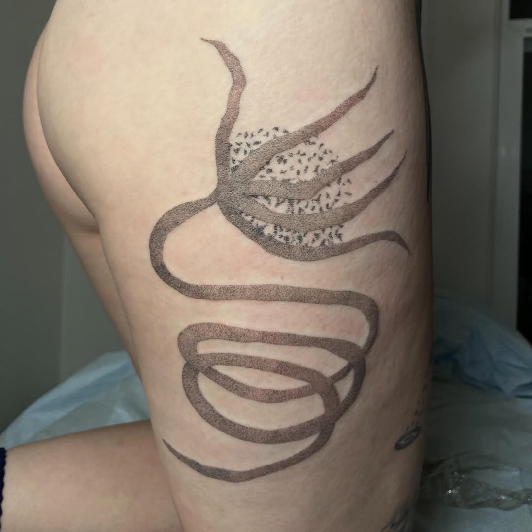 Tattoo by @hot_paws_pokes — dotwork