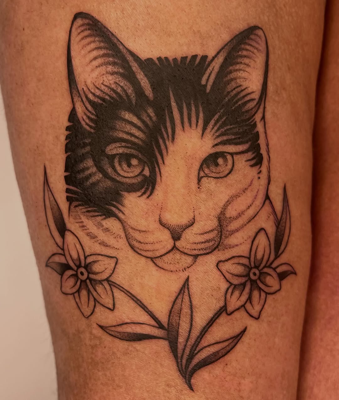 Tattoo by @carlavtattoos — realism, black_and_grey