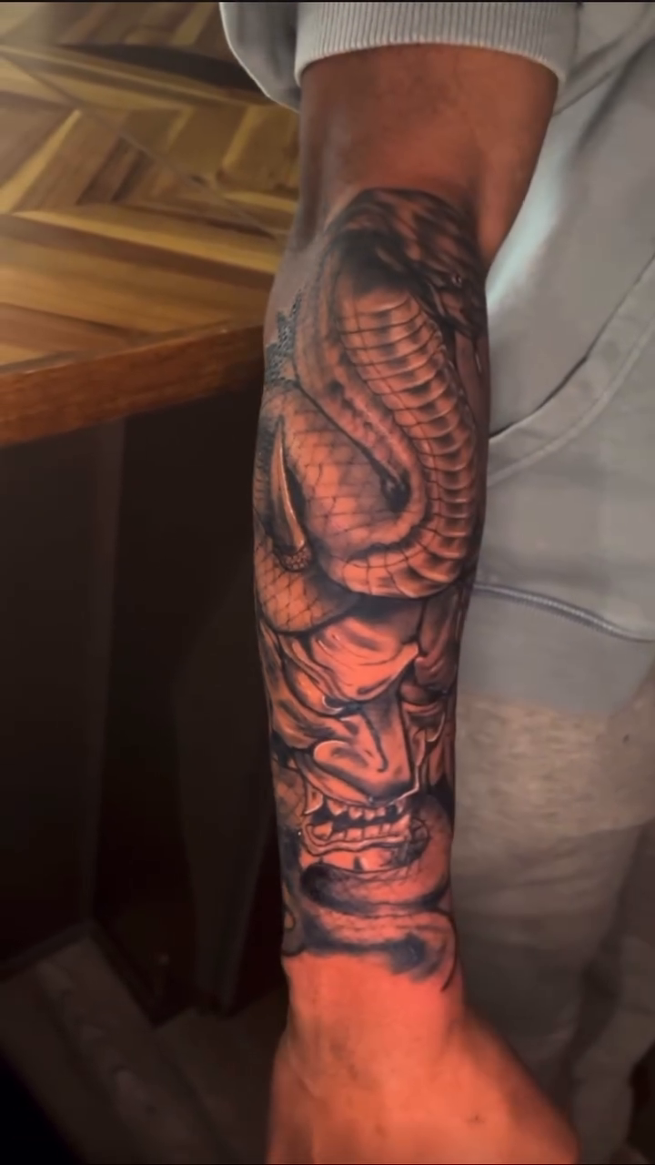 Tattoo by @devillepinson — black_and_grey, realism