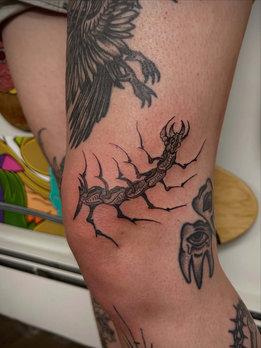 Tattoo by @melancholykory.tattoo — black_and_grey, illustrative