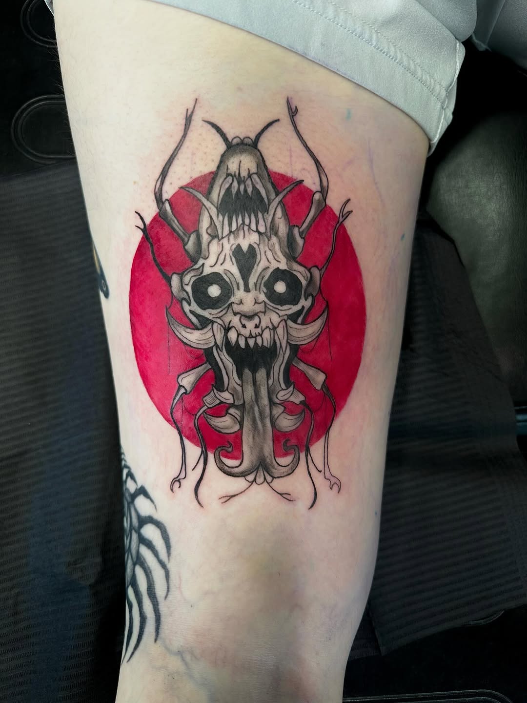 Tattoo by @mikala_tattoos — illustrative, black_and_grey