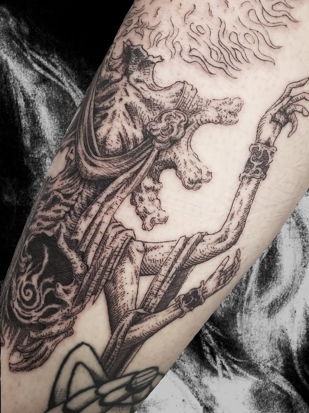 Tattoo by @kritrv — illustrative, black_and_grey