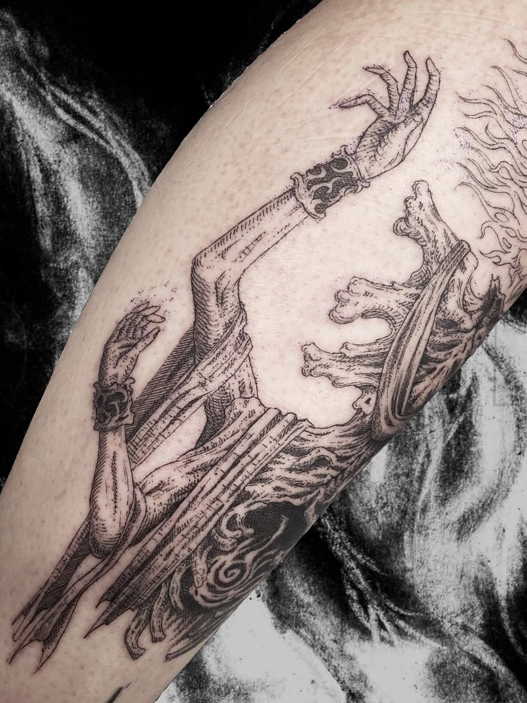 Tattoo by @kritrv — illustrative, black_and_grey