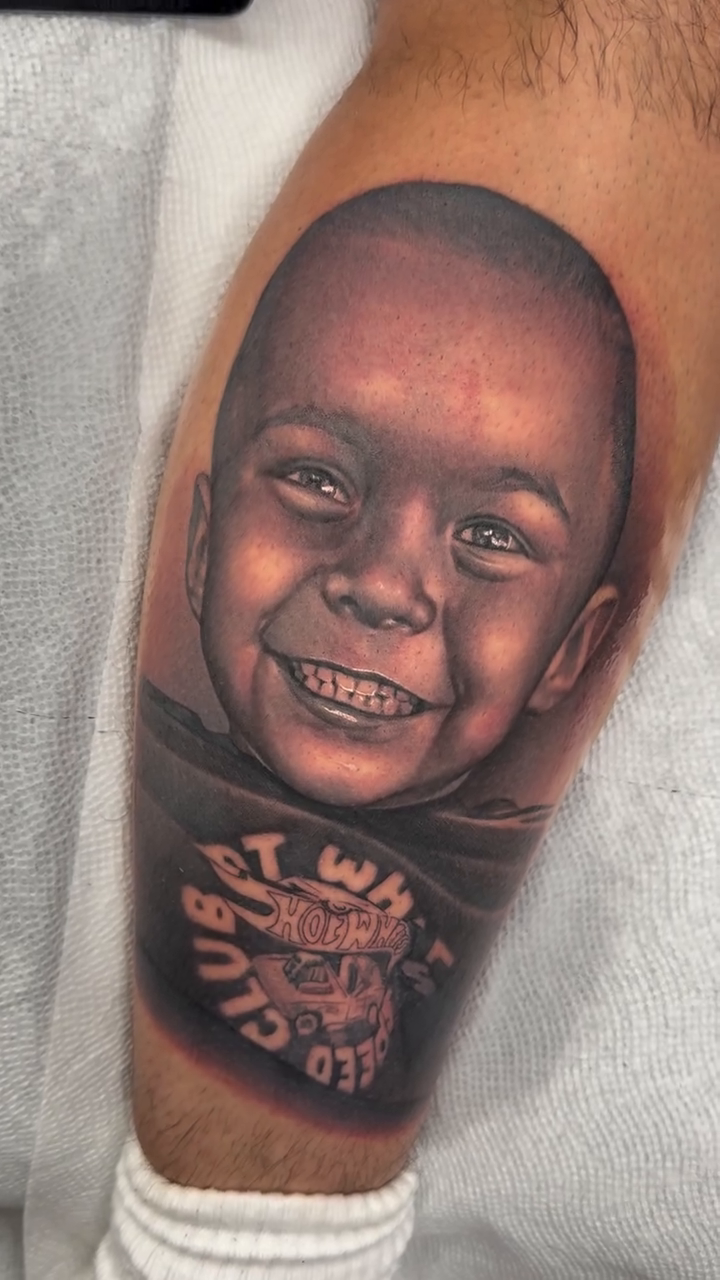 Tattoo by @sneakygeethegreat โ realism, black_and_grey