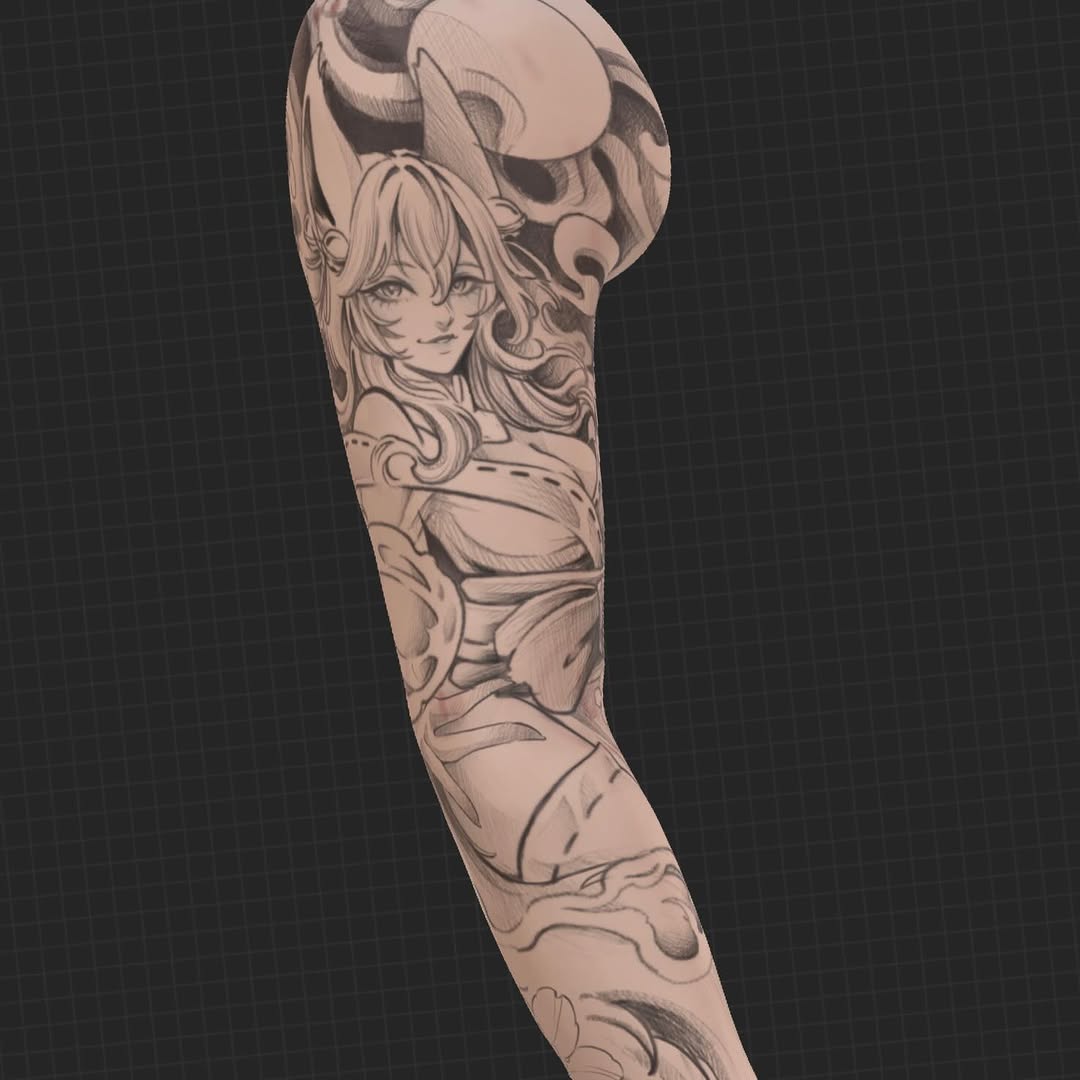 Tattoo by @celynity — anime, illustrative