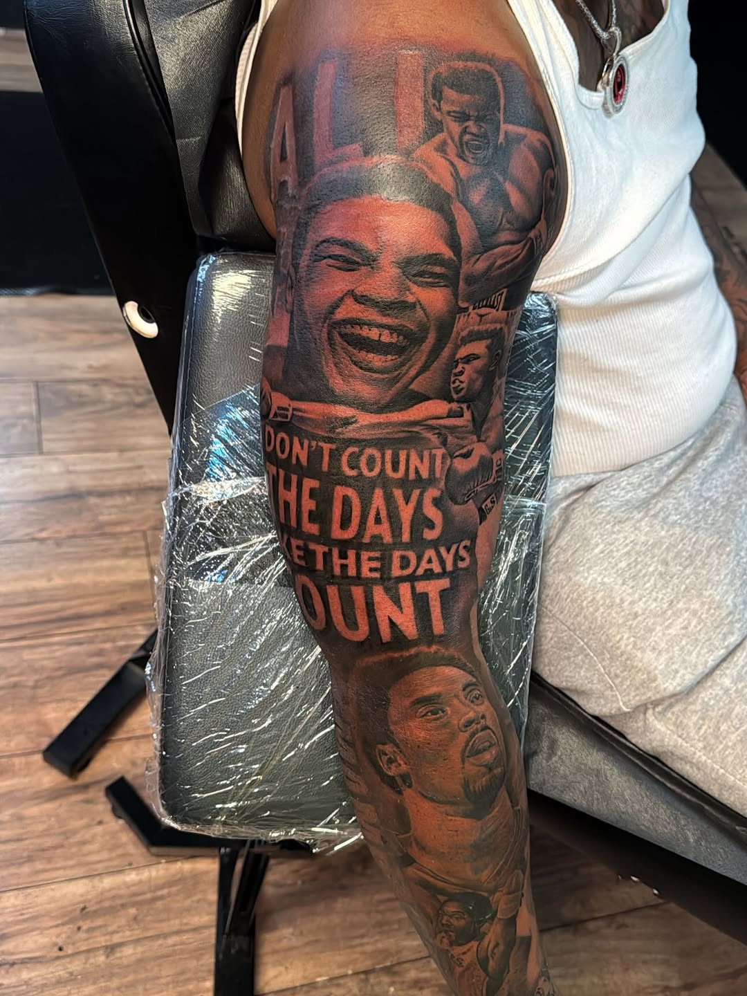 Tattoo by @crea8tive_director โ realism, lettering_script