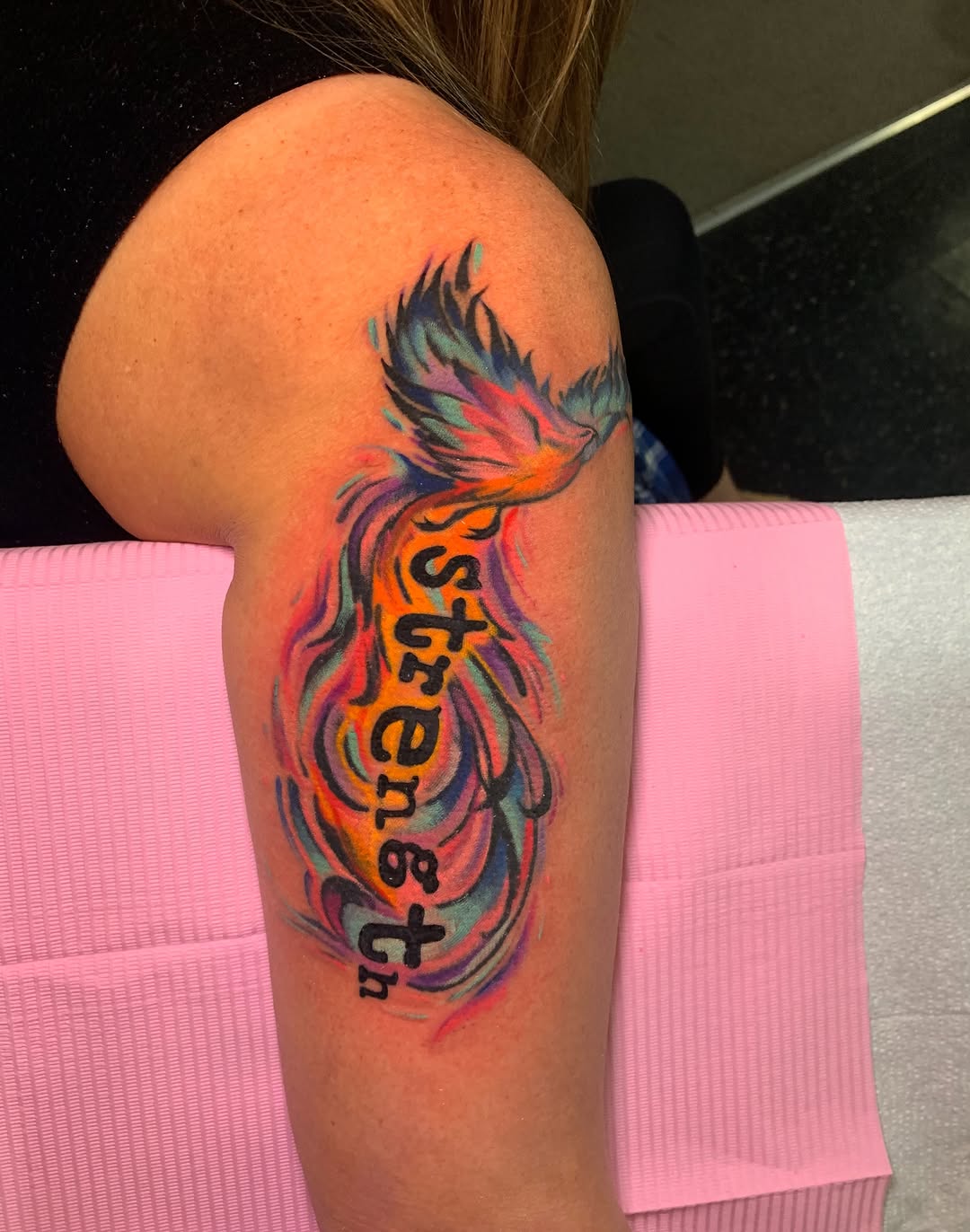 Tattoo by @manicpixxie — lettering_script, watercolor