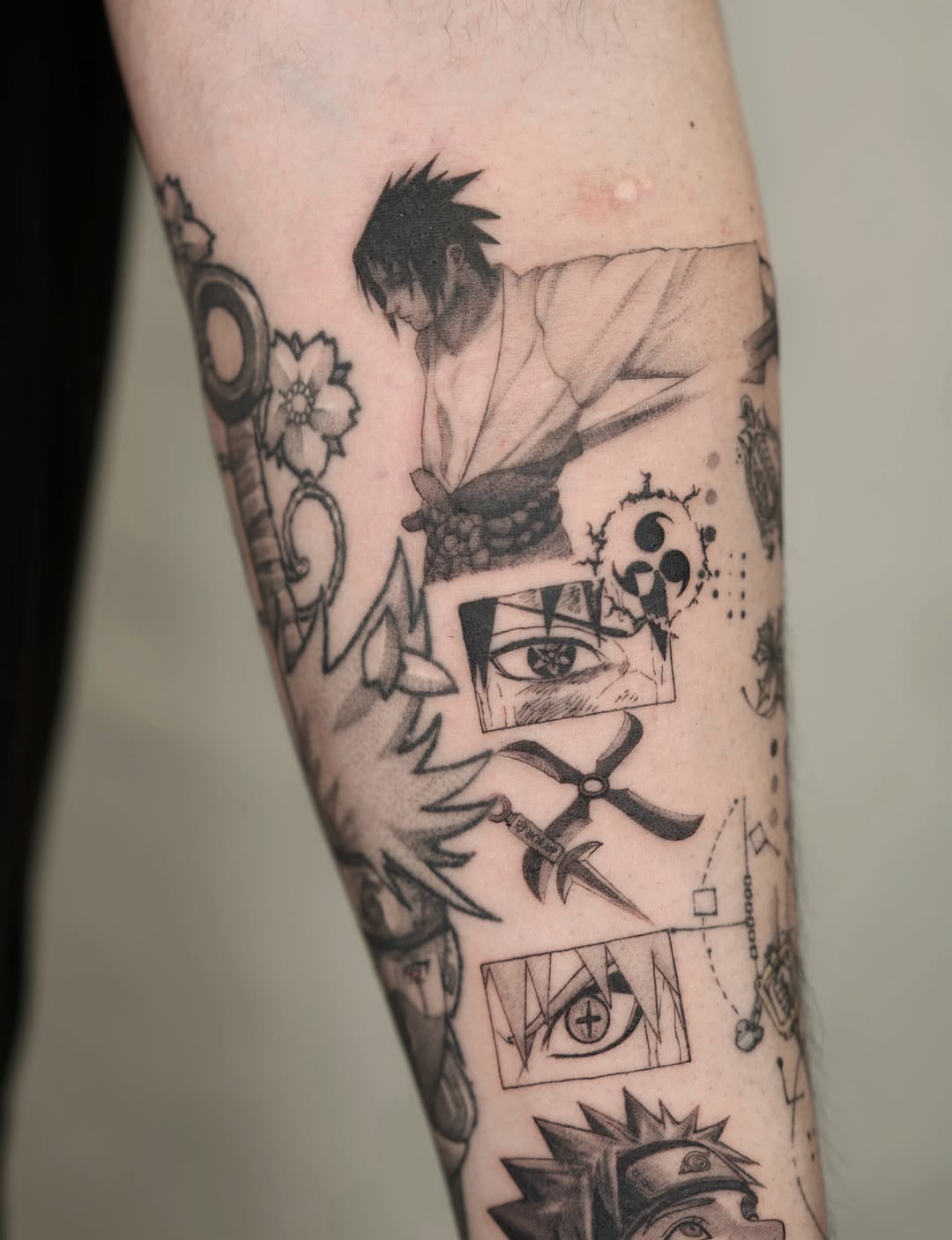 Tattoo by @modoink_reagan — anime, black_and_grey
