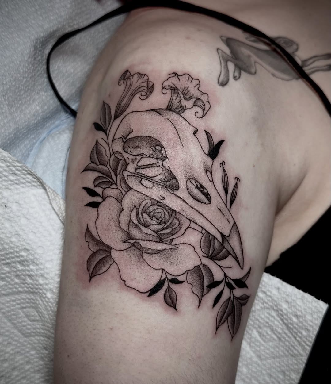 Tattoo by @dana.of.the.dead — black_and_grey, illustrative