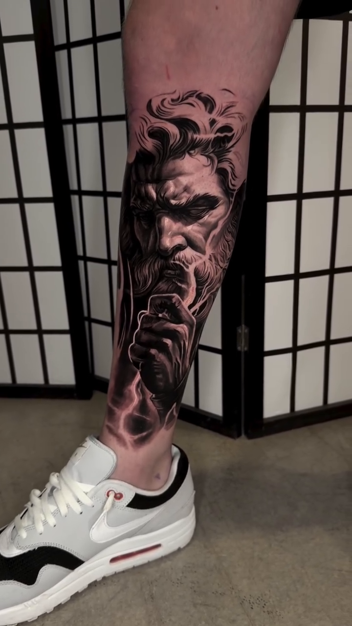 Tattoo by @carter.studios.ink โ realism, black_and_grey