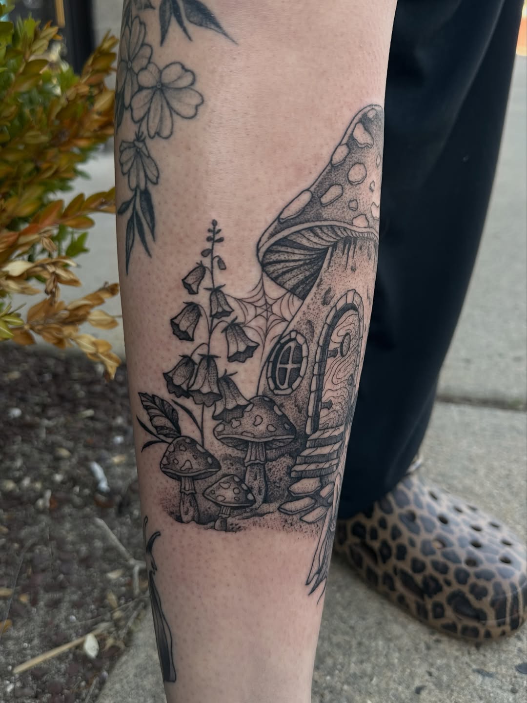 Tattoo by @nancyrose.art — black_and_grey, illustrative