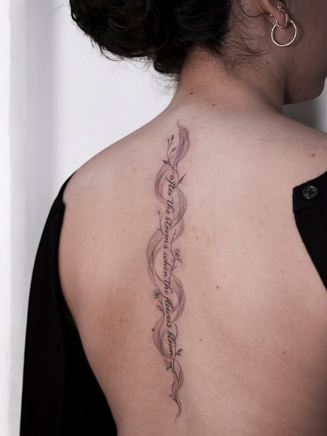 Tattoo by @xiu.tattoos — lettering_script, fine_line