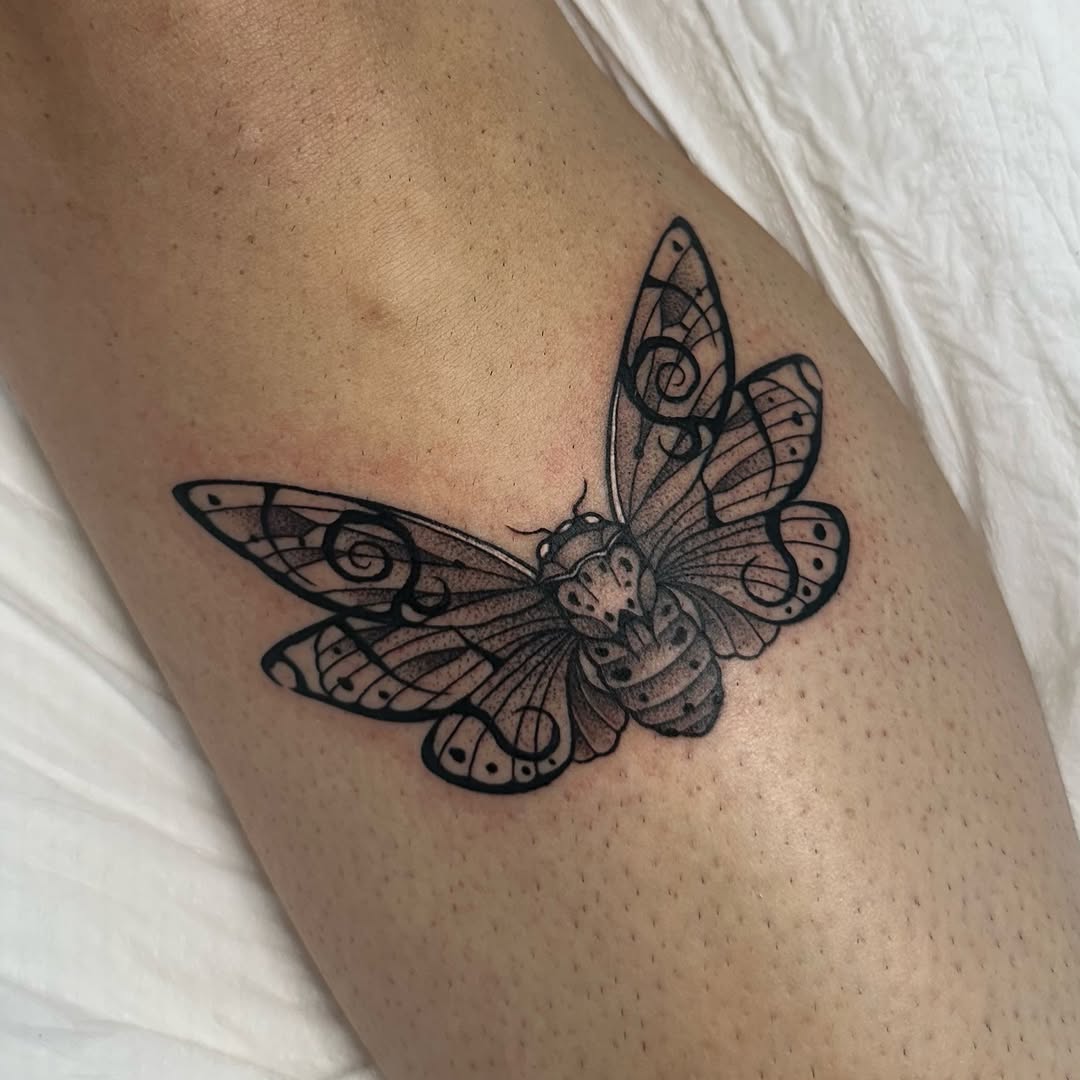 Tattoo by @brookxyn โ illustrative, black_and_grey