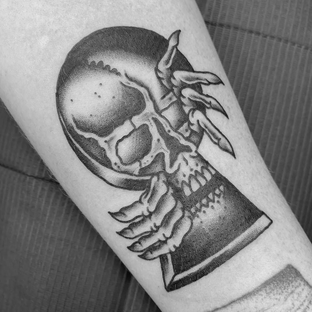Tattoo by @hogtowntattoo — black_and_grey, dark_realism