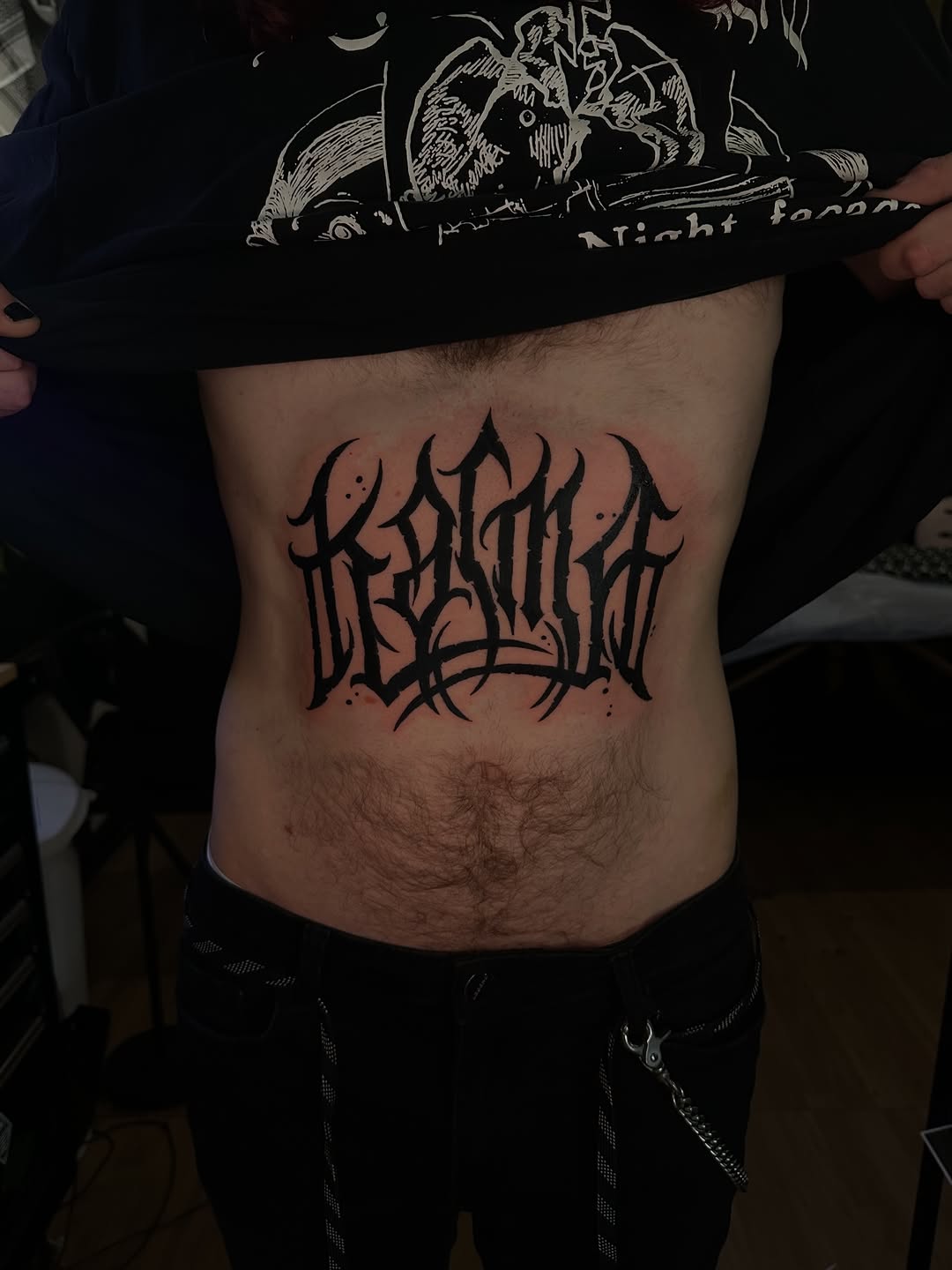 Tattoo by @line_ink — blackwork, lettering_script