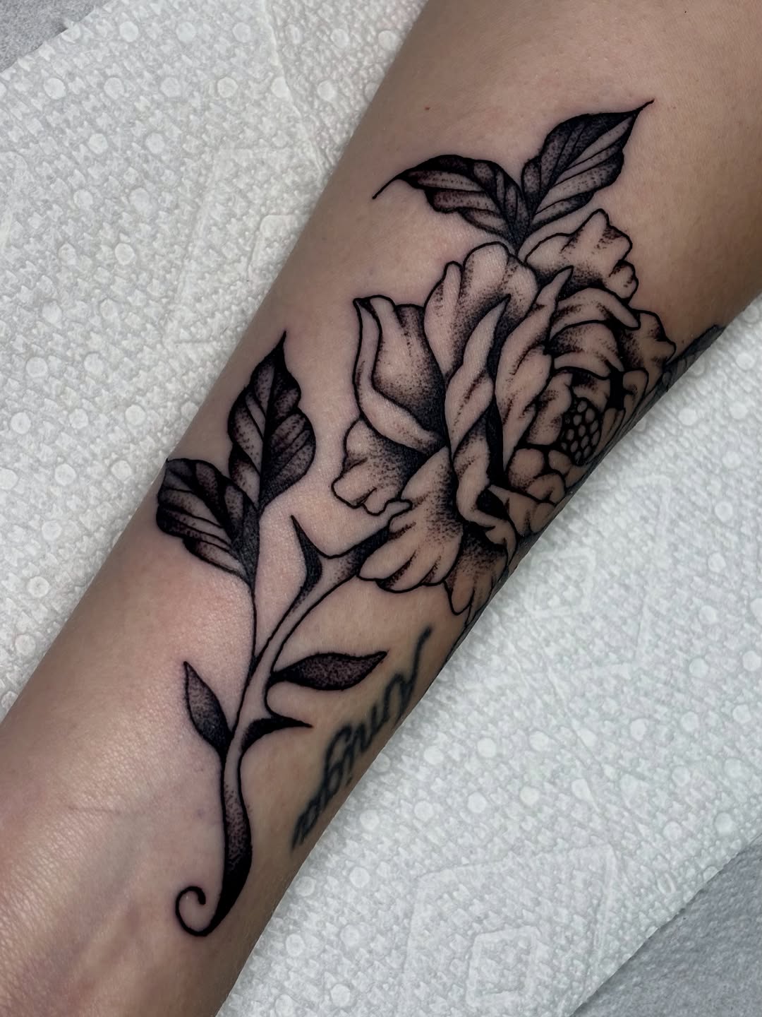 Tattoo by @madisonmakestattoos — black_and_grey, illustrative