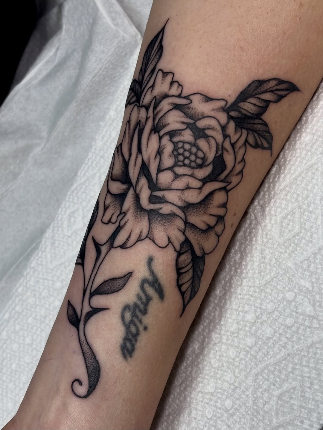 Tattoo by @madisonmakestattoos — black_and_grey, illustrative