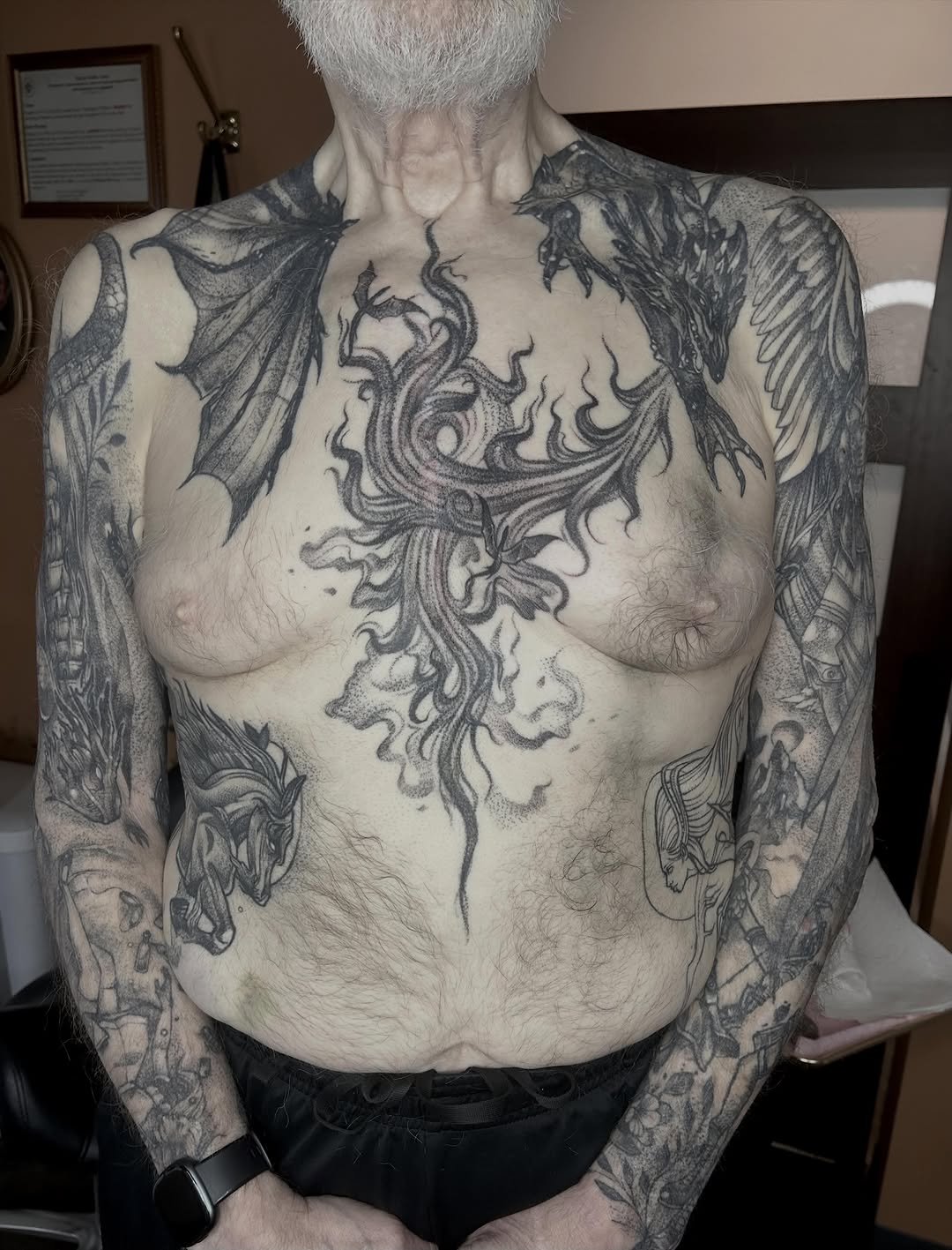 Tattoo by @lovelytattooing — black_and_grey, dark_realism