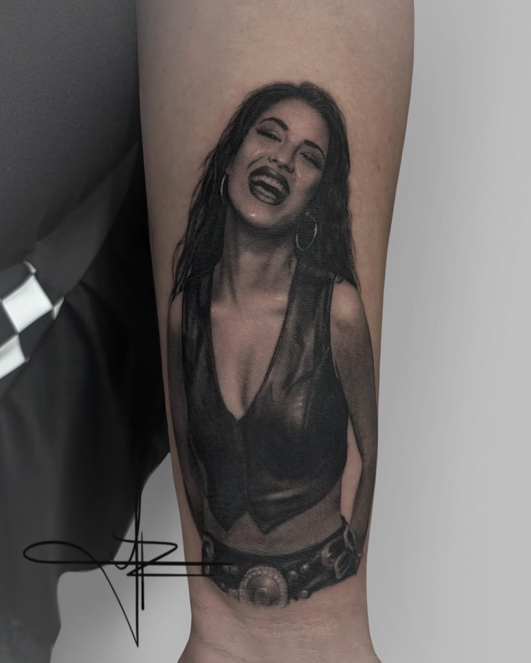 Tattoo by @jazz_rosetattoos — realism, black_and_grey